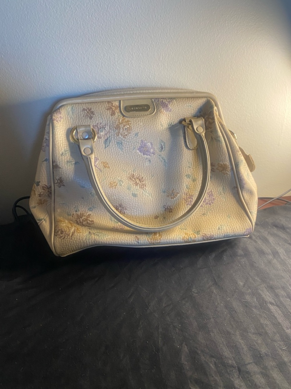 Floral Cream Satchel Handbag
